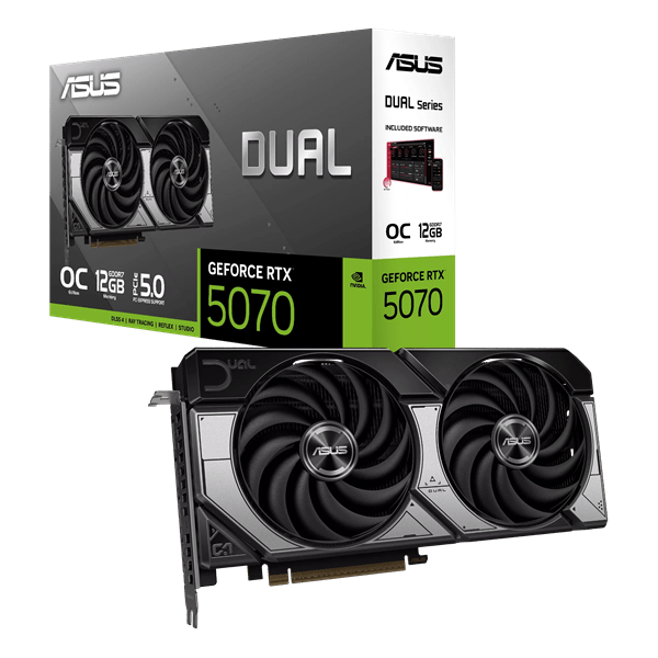 Видеокарта ASUS GeForce RTX5070 12GB DUAL OC Edition GDDR7 192-bit 1xHDMI 3xDP DUAL-RTX5070-O12G