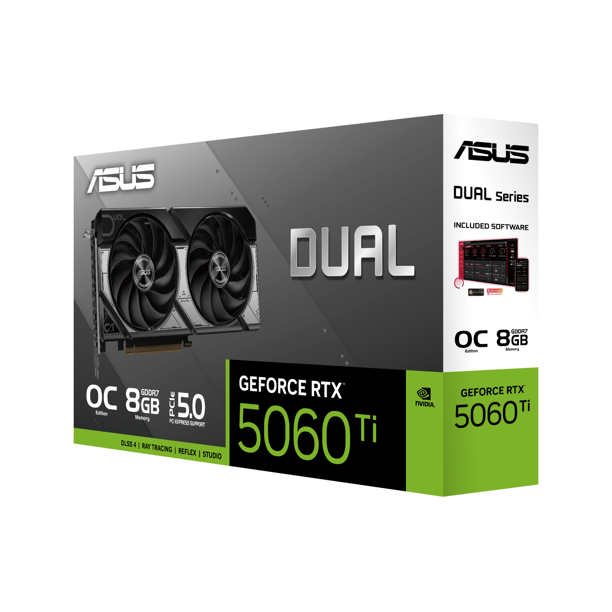 Видеокарта ASUS GeForce RTX5060 Ti  8Gb, DUAL OC GDDR7 128-bit 1xHDMI 3xDP DUAL-RTX5060TI-O8G