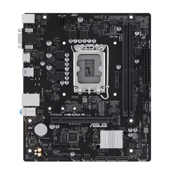 Материнская плата ASUS PRIME  H610M-R-SI, LGA1700 2xDDR5 4xSATA3 M.2 1xVGA 1xHDMI 1xDP mATX