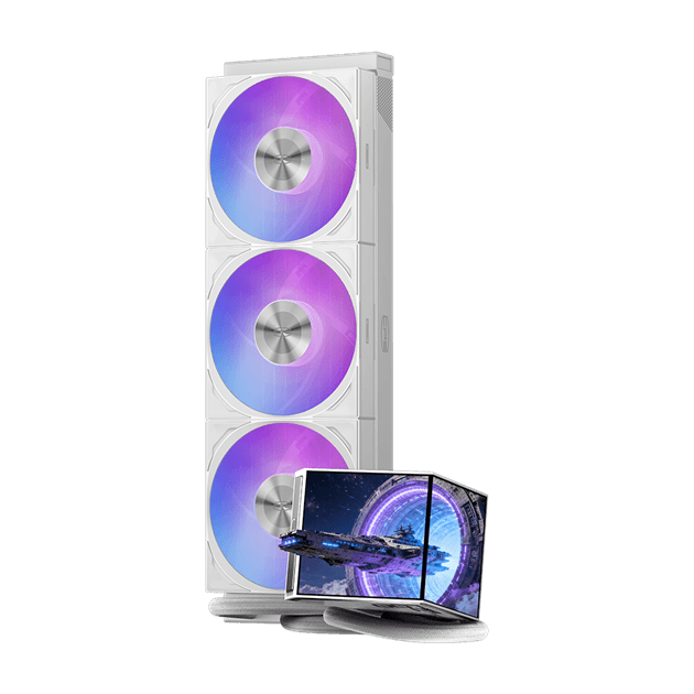 Водяное охлаждение для CPU PCCooler DX360 ARGB Display WH TDP 320W 115X/1200/1700/1851/AM4/AM5 Белый