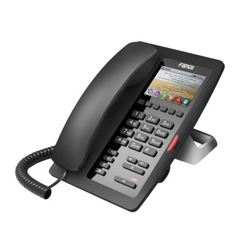 Fanvil H5 - IP-телефон гостиничный, 1-SIP, HD звук, 6 DSS клавиш, 3.5" цв. экраны, 2*100 Base-T, PoE (черный)