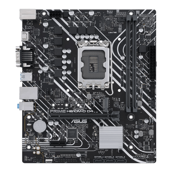 Материнская плата ASUS PRIME H610M-D D4, LGA1700 2xDDR4 4xSATA3 M.2 D-Sub HDMI COM mATX