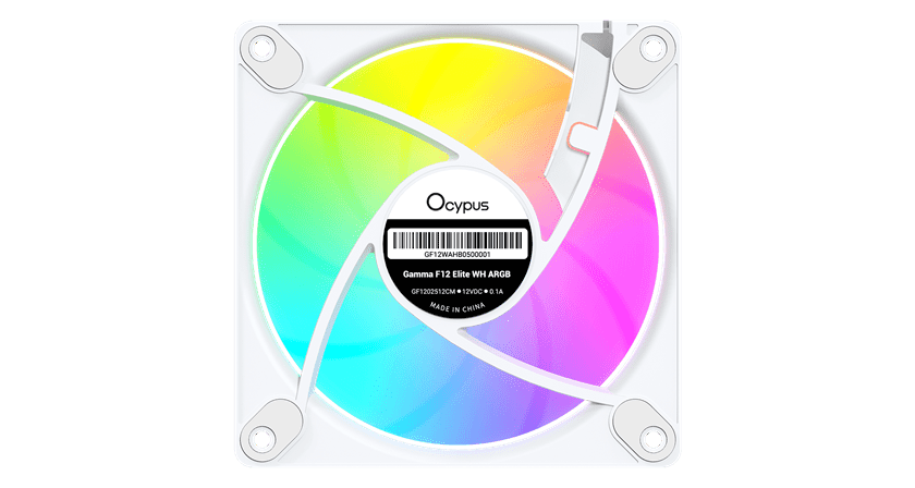 Вентилятор для корпуса Ocypus Gamma F12 Elite WH ARGB 3-IN-1 3x(120x120x25mm) 600-1800RPM Белый