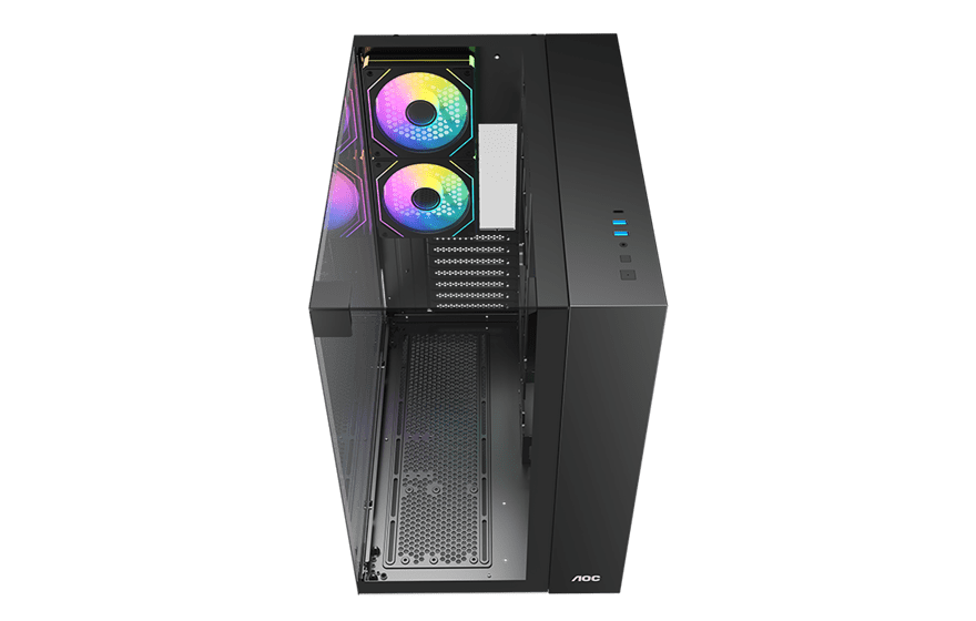 Корпус AOC CG409B 5F ATX/M-ATX/ITX 2xUSB3.0 1xType-C 1xAudio/Mic Черный AOC-CG409-BF5V1R0T3-G
