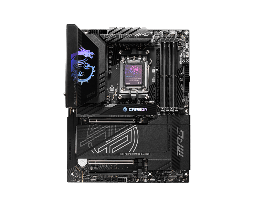 Материнская плата MSI MPG X870E CARBON WIFI AM5 X870E 4xDDR5 4xSATA3 RAID 4xM.2 HDMI DP ATX