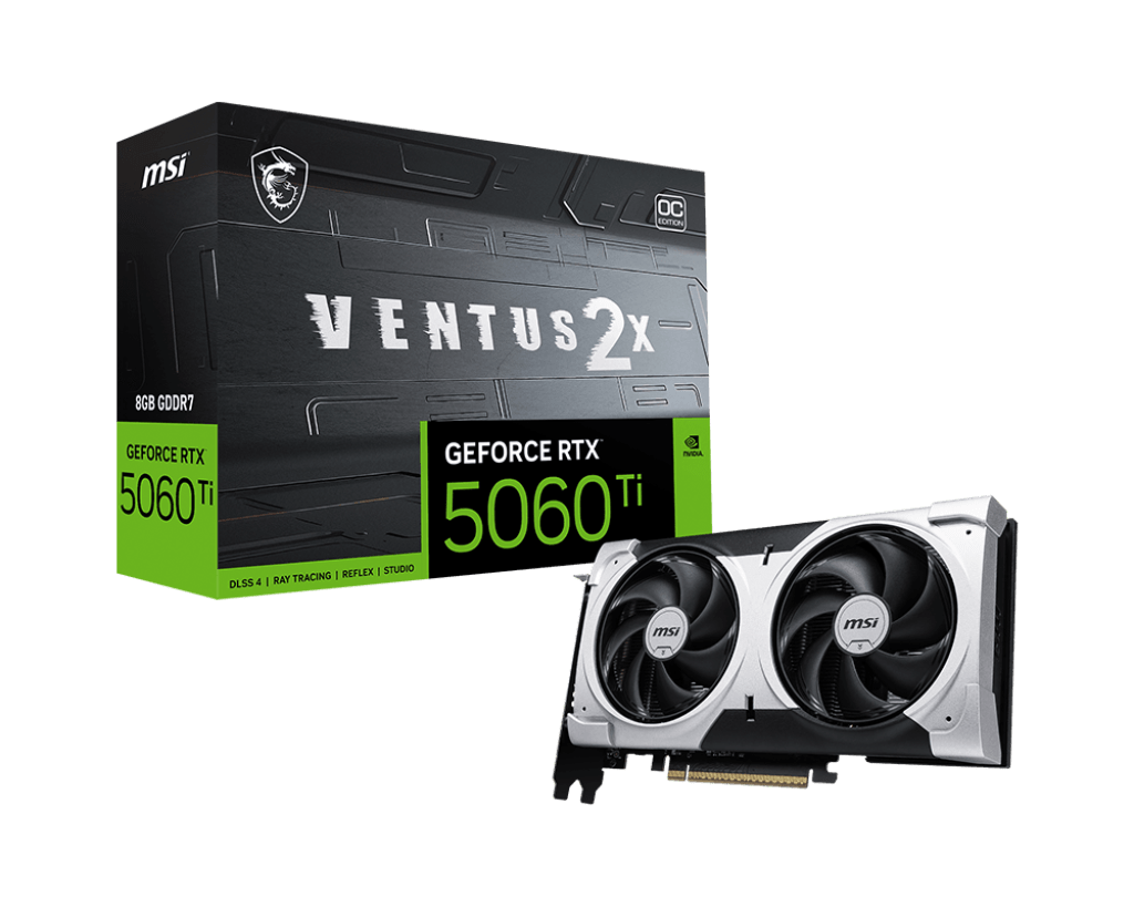 Видеокарта MSI GeForce RTX 5060 Ti 16G VENTUS 2X PLUS, 16Gb GDDR7 128-bit 1xHDMI 3xDP G506T-16V2P