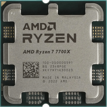 Процессор AMD Ryzen 7 7700X 4,5Гц (5,4ГГц Turbo) 8C/16T 32MB L3 105W-142W AM5 OEM 100-000000591