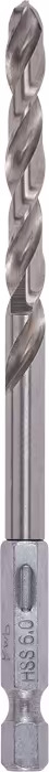 Сверло HSS 1/4", HEX, 6 мм, в упаковке kwb by Einhell (421106)
