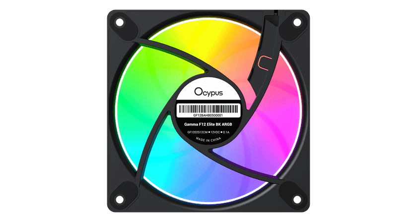 Вентилятор для корпуса Ocypus Gamma F12 Elite BK ARGB REVERSE BLADE 3-IN-1 3x(120x120x25mm) Черный