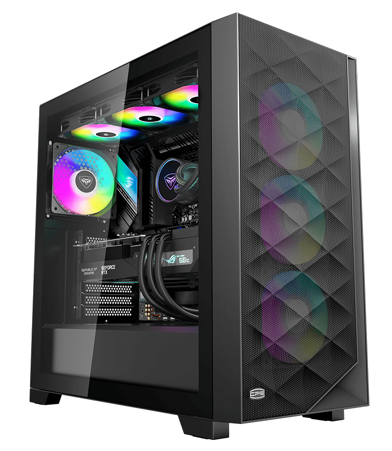 Корпус PCCooler C3D510 BK ARGB EATX/ATX/mATX/ITX USB3.0, 2xUSB2.0 Black
