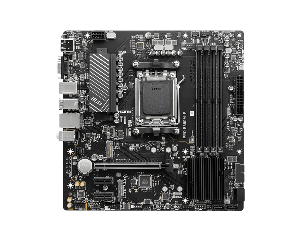 Материнская плата MSI PRO B650M-P AM5 4xDDR5 4xSATA3 RAID 2xM.2 HDMI DP mATX