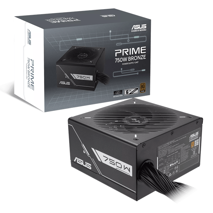 Блок питания ASUS  750W, Prime 750W Bronze, Non Modular, 80+ BRONZE, 88%, 135mm, PRIME-750B-BLACK