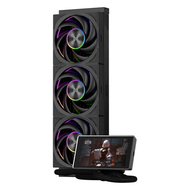 Водяное охлаждение для CPU PCCooler DT360 Max ARGB Display BK TDP 350W 1200/1700/1851/AM4/AM5 Черный