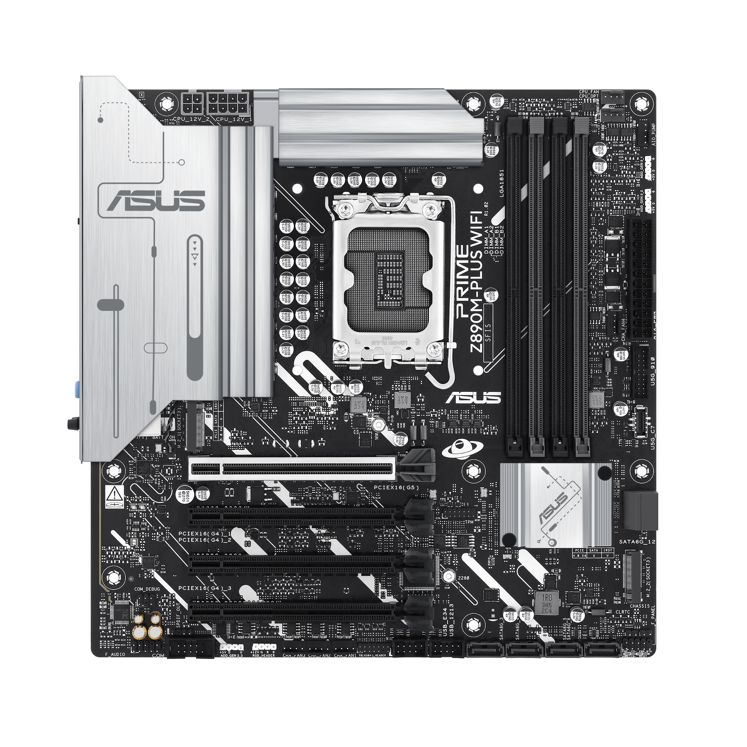 Материнская плата ASUS PRIME Z890M-PLUS WIFI, LGA1851 4xDDR5 6xSATA3 3xM.2 HDMI DP USB-C mATX