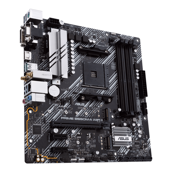 Материнская плата ASUS PRIME B550M-A WIFI II AM4 4xDDR4 4xSATA3 RAID 2xM.2 VGA HDMI DVI mATX