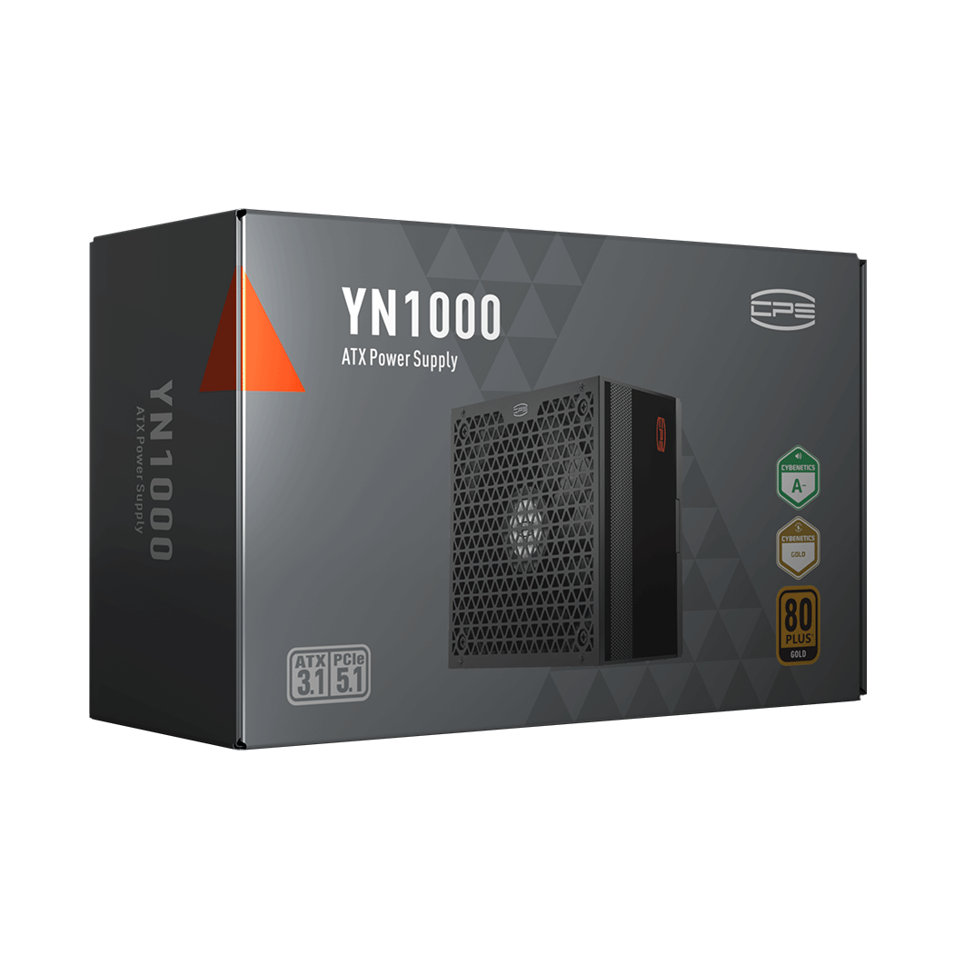 Блок питания PCCooler 1000W, YN1000, Full Modular, 80+ GOLD, 90.5%, Fan 135mm, Черный, P5-YN1000-G1F