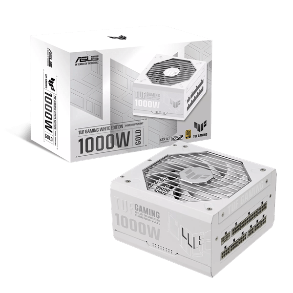 Блок питания ASUS 1000W, TUF Gaming 1000W Gold White Edition, Full Modular, TUF-GAMING-1000G-WHITE