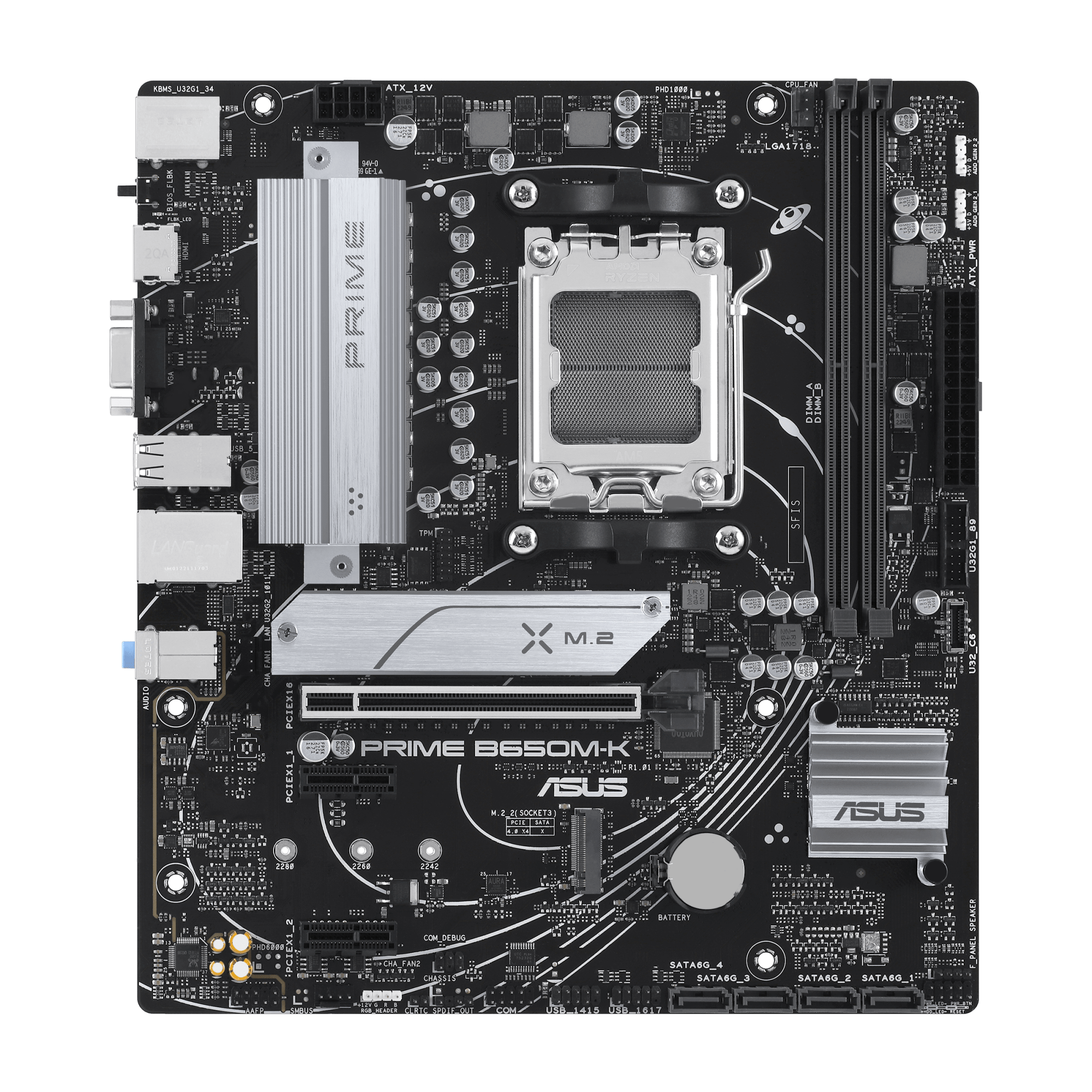 Материнская плата ASUS PRIME B650M-K AM5 2xDDR5 4xSATA3 RAID 2xM.2 VGA HDMI DP mATX