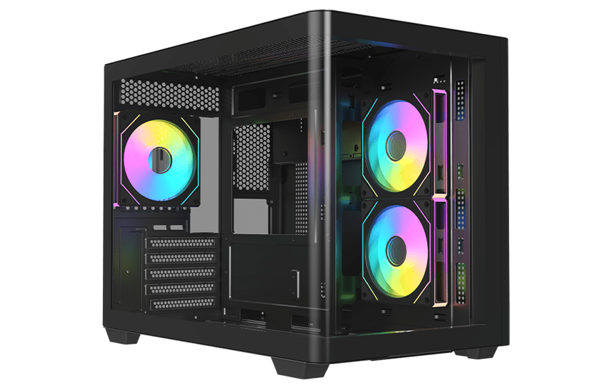 Корпус AOC CG355B 3F M-ATX/ITX 2xUSB3.0 1xType-C 1xAudio/Mic Черный AOC-CG355-BF3V1R0W2-G