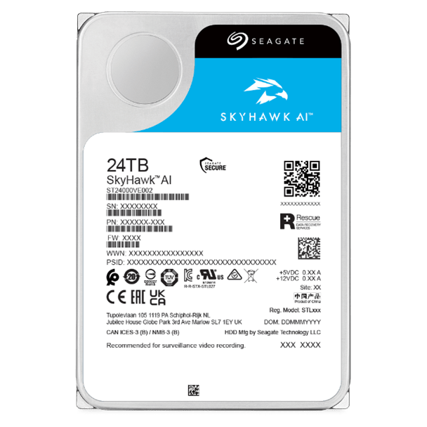 Жесткий диск для видеонаблюдения 24Tb Seagate SkyHawk AI 256Mb 7200rpm SATA3 3.5" ST24000VE002