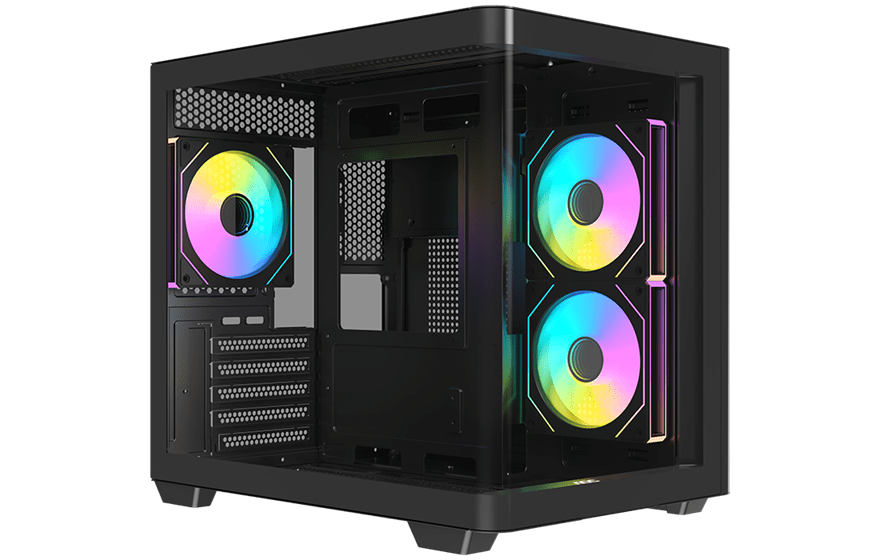 Корпус AOC CG350B 3F M-ATX/ITX 1xUSB2.0 1xUSB3.0 1xType-C 1xAudio/Mic Черный AOC-CG350-BF3V1R0W2-G