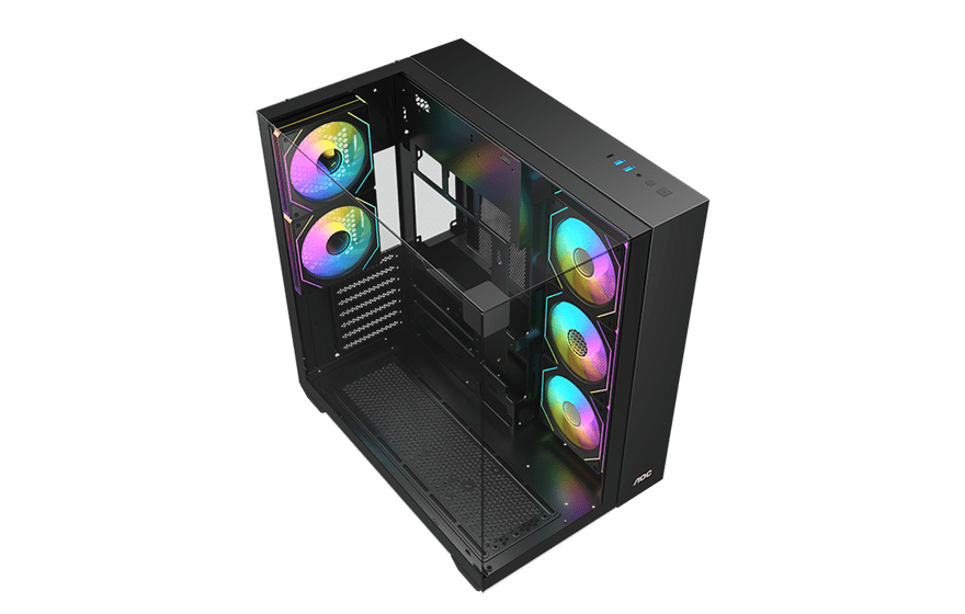 Корпус AOC CG409B 5F ATX/M-ATX/ITX 2xUSB3.0 1xType-C 1xAudio/Mic Черный AOC-CG409-BF5V1R0T3-G
