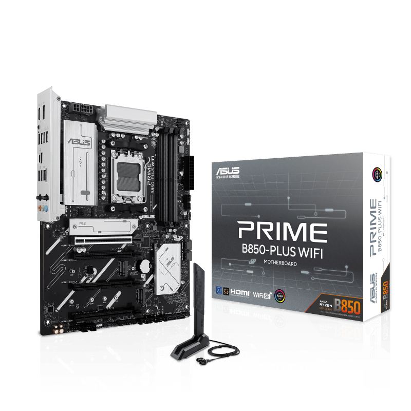 Материнская плата ASUS PRIME B850-PLUS WIFI AM5 4xDDR5 4xSATA 3xM.2 HDMI DP USB-C ATX