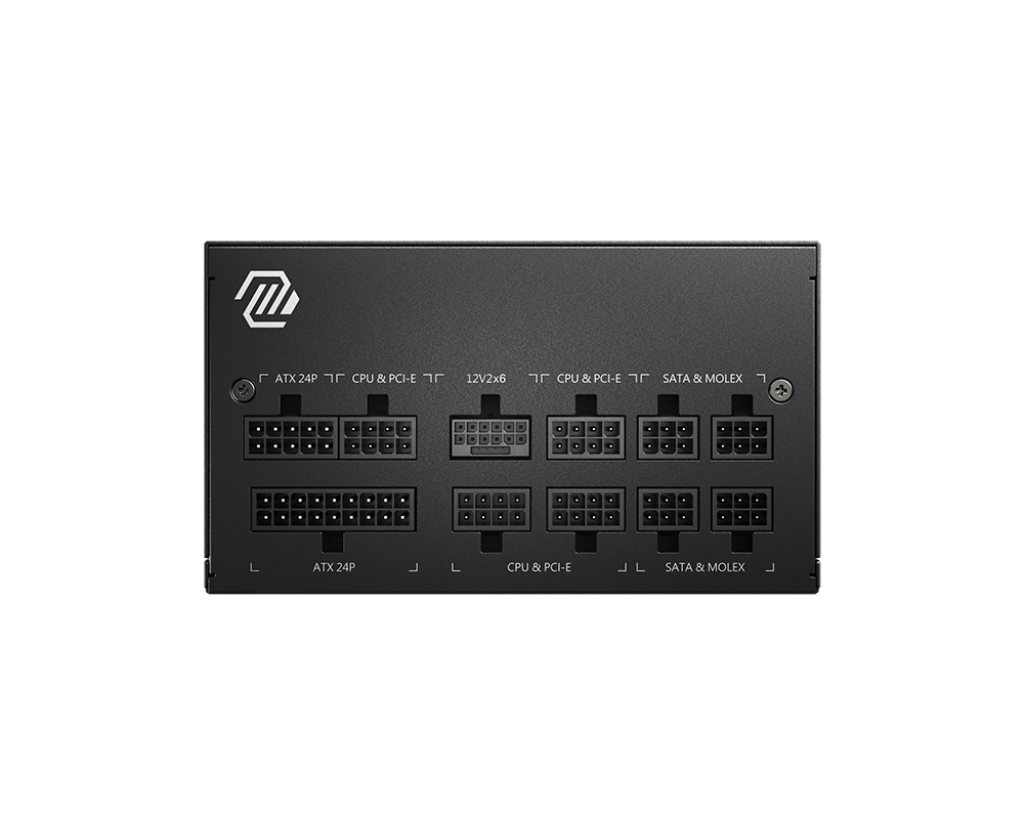 Блок питания MSI  850W, MAG A850GL PCIE5, Full Modular, ATX, 80+ GOLD, КПД >90%, Fan 120mm, Черный