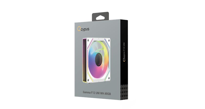 Вентилятор для корпуса Ocypus Gamma F12 UNI WH ARGB REVERSE BLADE 1x(123x120x25mm), 800-1800 RPM Бел