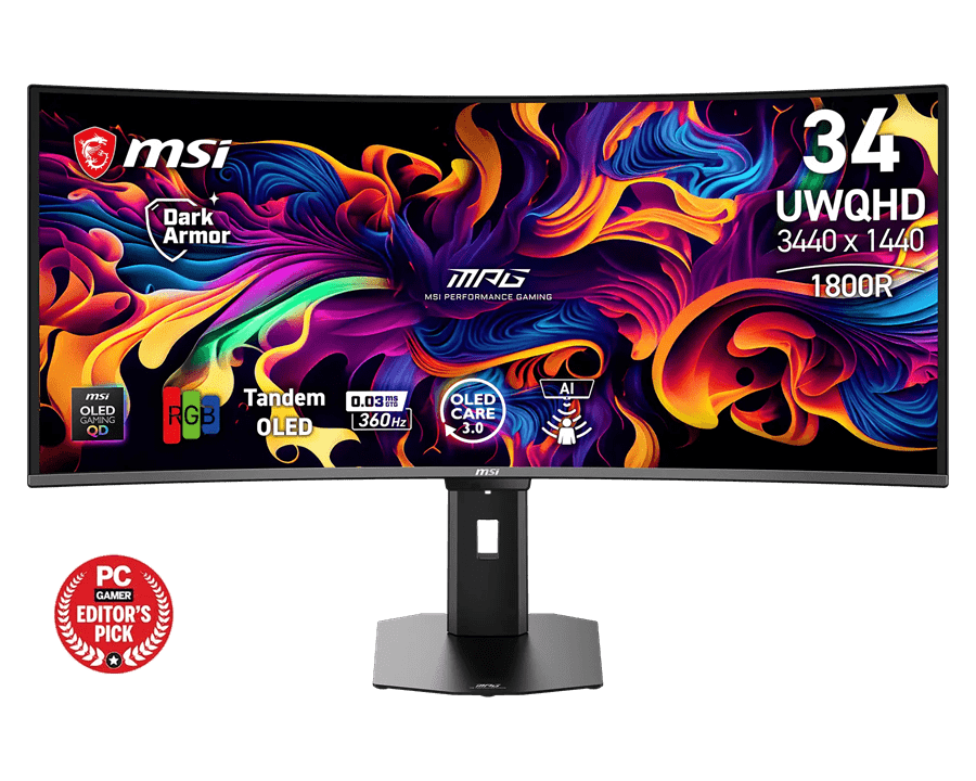 Монитор 34" MSI MPG 341CQR QD-OLED X36 3440x1440 360Hz 0.03ms 1300cd/m2 1.5M:1 2xHDMI 1xDP 1xType-C