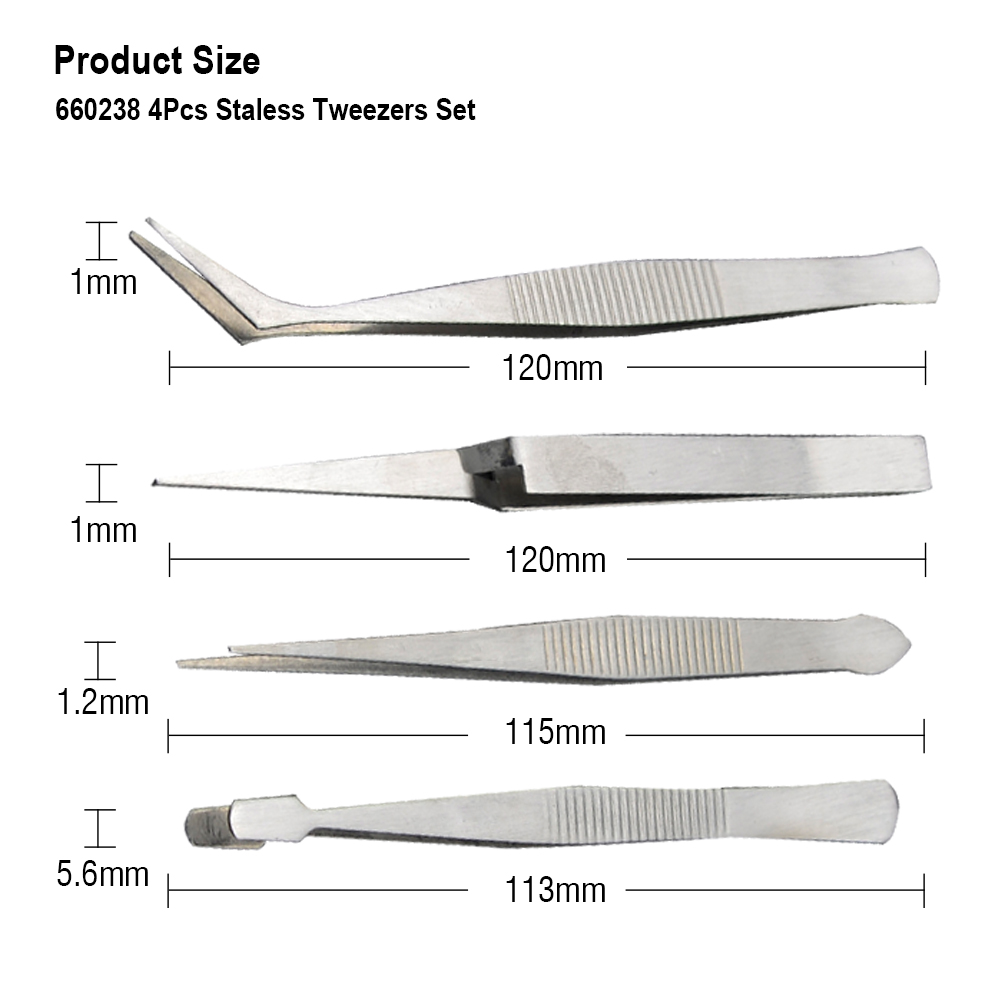 Набор пинцетов 4 предмета Арт. 660238