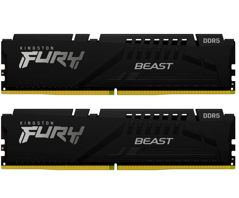 Оперативная память  16GB Kit (2x8) DDR5 6000MHz Kingston FURY Beast Black EXPO CL30 KF560C30BBEK2-16
