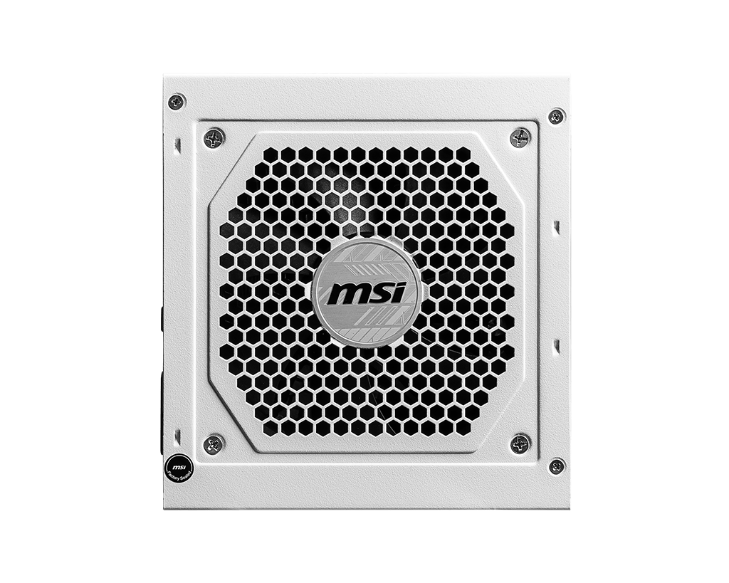 Блок питания MSI  850W, MAG A850GL PCIE5 WHITE, Full Modular, ATX, 80+ GOLD, >90%, Fan 120mm, Белый