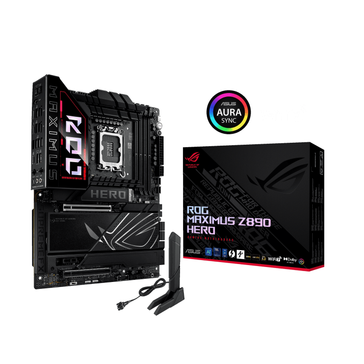 Материнская плата ASUS ROG MAXIMUS Z890 HERO, LGA1851 4xDDR5 4xSATA3 6xM.2 HDMI USB-C ATX