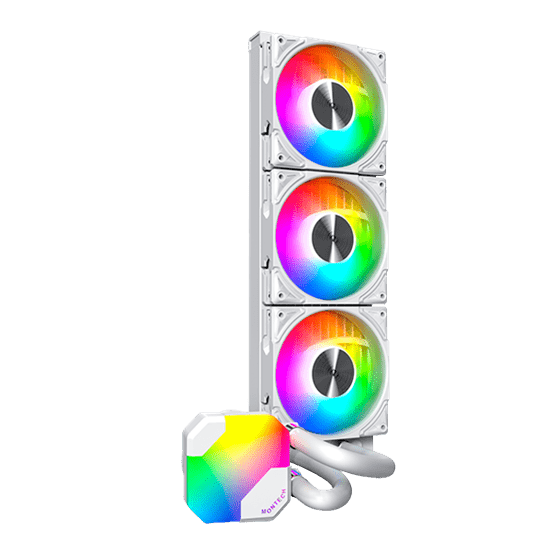 Водяное охлаждение для CPU Montech HyperFlow ARGB 360 (W) TDP 320W 3x120 115x-1851/AM3-AM5 White