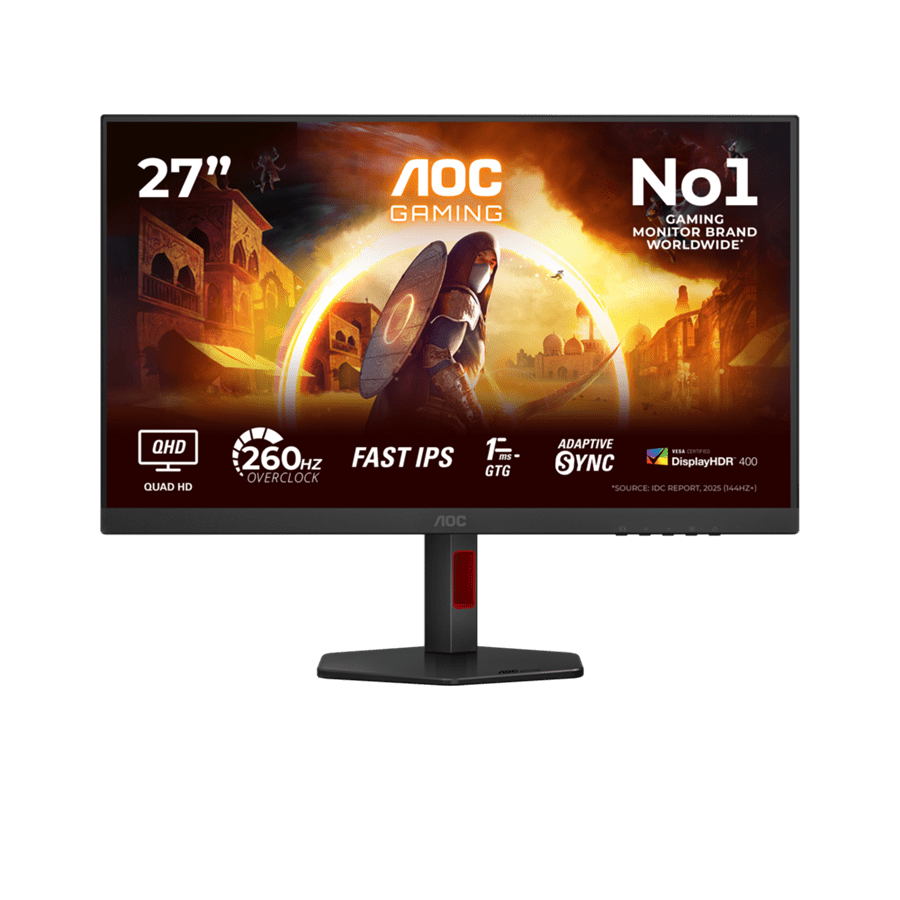 Монитор Игровой 27" AOC 27G4ZR/01 IPS 1920x1080 260Hz 1ms 300cd/m2 1000:1 2xHDMI DP HAS 2x2W Черный