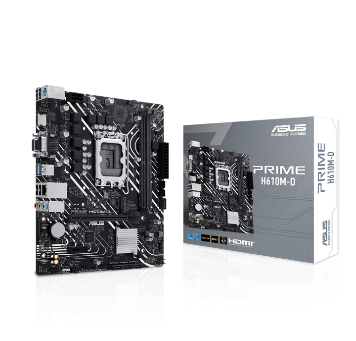 Материнская плата ASUS PRIME  H610M-D, LGA1700 2xDDR5 4xSATA3 M.2 1xVGA 1xHDMI 1xCOM mATX