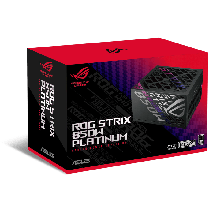 Блок питания ASUS  850W, ROG Strix 850W Platinum, Full Modular, 80+ PLATINUM, ROG-STRIX-850P-GAMING