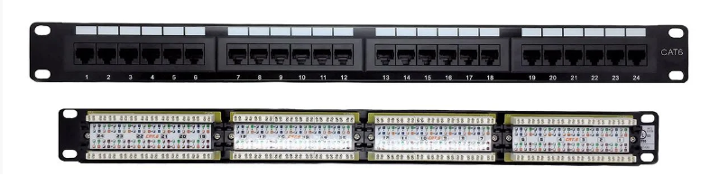 Патч-панель UTP на 24 порта cat 5e. 1U