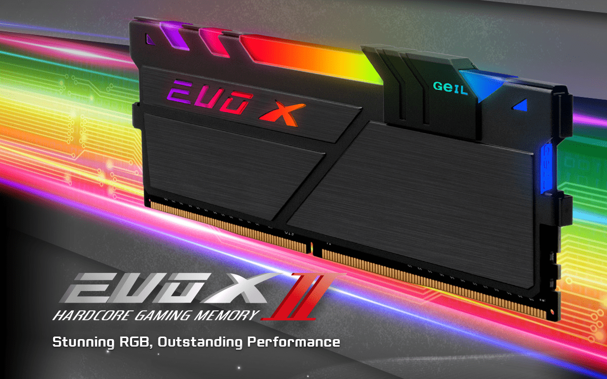 Оперативная память 16GB GEIL DDR4 3200MHz UDIMM PC4-25600 EVO X II Black RGB GEXSB416GB3200C16BSC