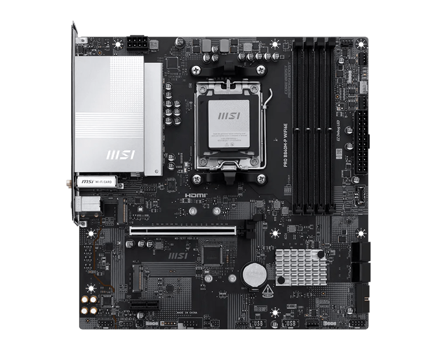 Материнская плата MSI PRO B840M-P WIFI6E AM5 4xDDR5 4xSATA3 RAID 2xM.2 HDMI Type-C mATX