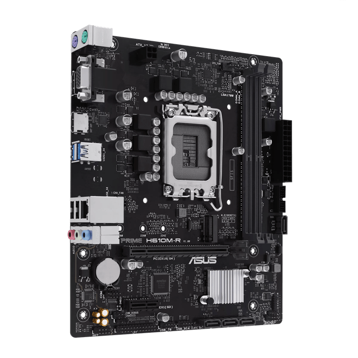 Материнская плата ASUS PRIME  H610M-R-SI, LGA1700 2xDDR5 4xSATA3 M.2 1xVGA 1xHDMI 1xDP mATX