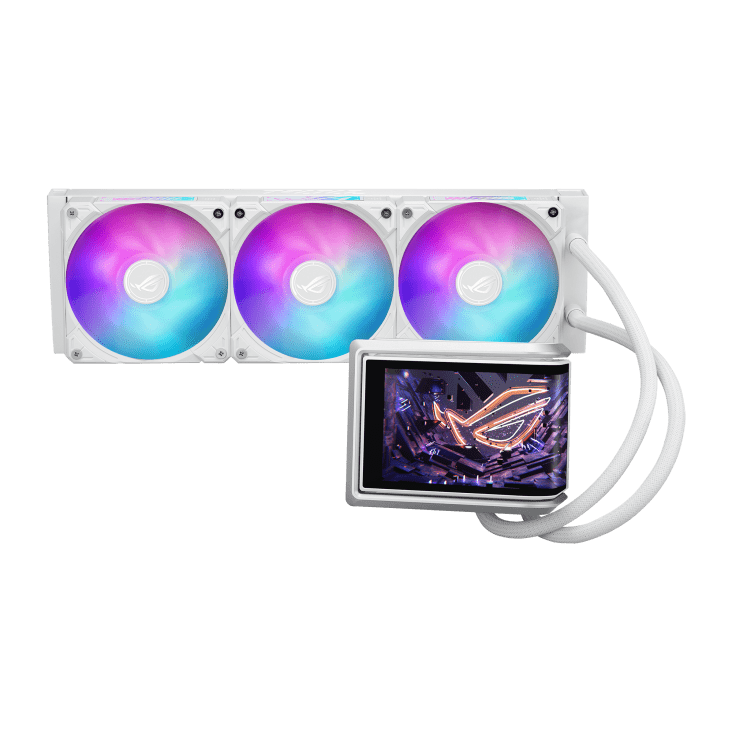 Водяное охлаждение CPU Asus ROG RYUO IV 360 ARGB WHT, 3x120mm, AMOLED-display, White