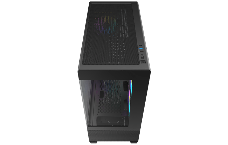 Корпус AOC CG393B 3F ATX/M-ATX/ITX 2xUSB(2.0/3.0) 1xType-C 1xAudio/Mic Черный AOC-CG393-BF3V1R0UD-G