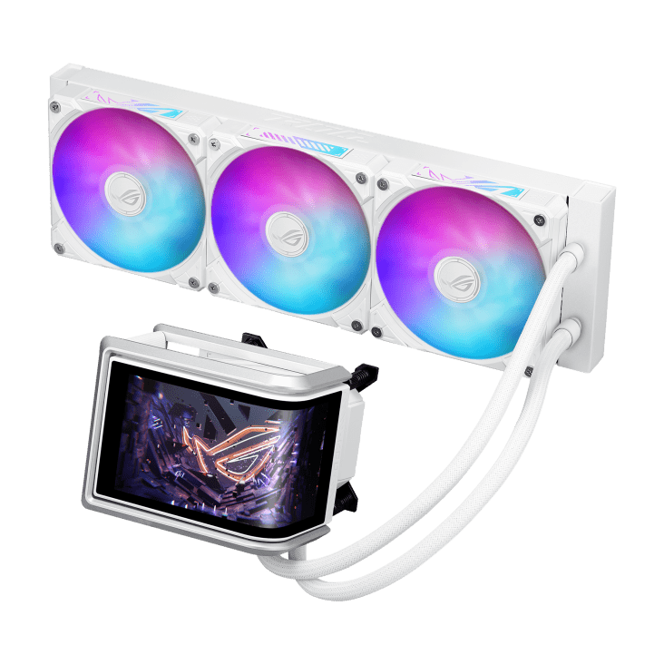 Водяное охлаждение CPU Asus ROG RYUO IV 360 ARGB WHT, 3x120mm, AMOLED-display, White
