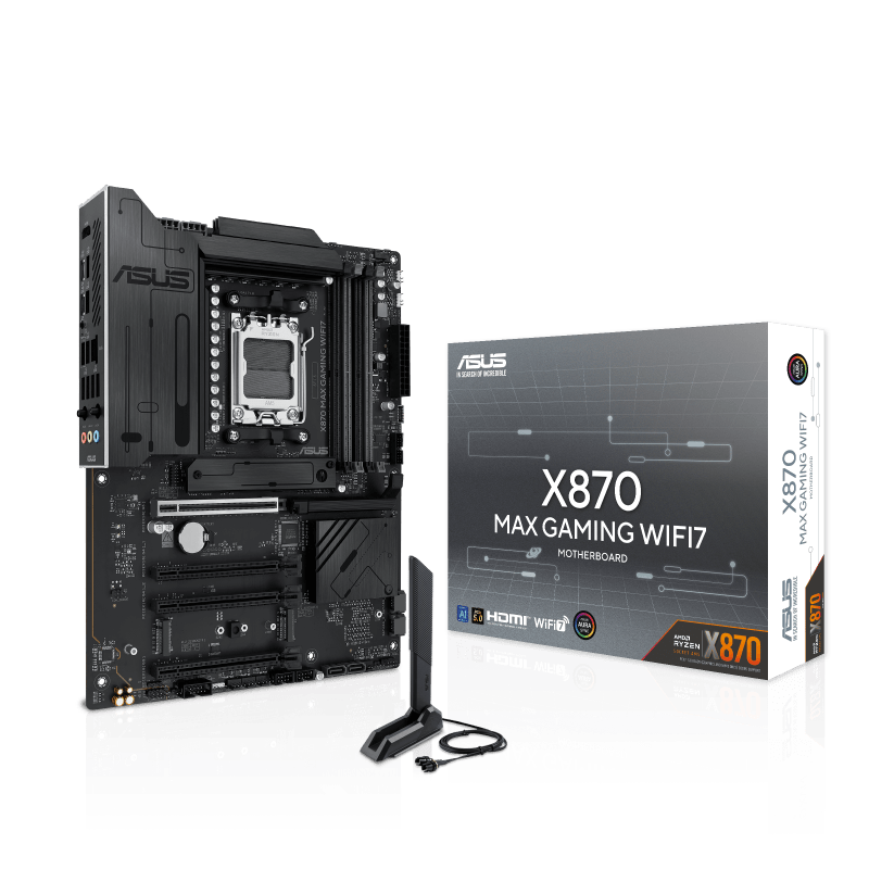 Материнская плата ASUS X870 MAX GAMING WIFI7 AM5 4xDDR5 4xSATA3 RAID 3xM.2 HDMI 2xUSB-C ATX