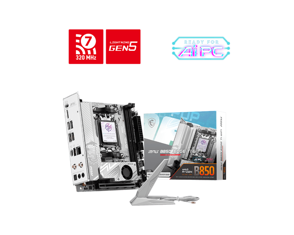 Материнская плата MSI MPG B850I EDGE TI WIFI AM5 B850 2xDDR5 2xSATA RAID 2xM.2 HDMI Type-C mTX