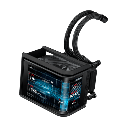 Водяное охлаждение CPU Asus ROG RYUO IV SLC 360 ARGB, 3x120mm, AMOLED-display, Black
