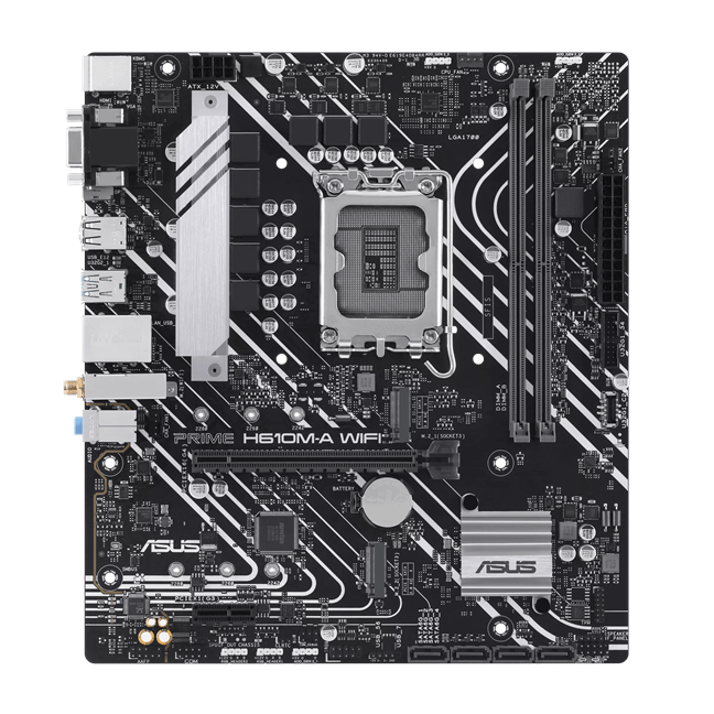 Материнская плата ASUS PRIME H610M-A WIFI, LGA1700 2xDDR5 4xSATA3 2xM.2 D-Sub HDMI DP mATX