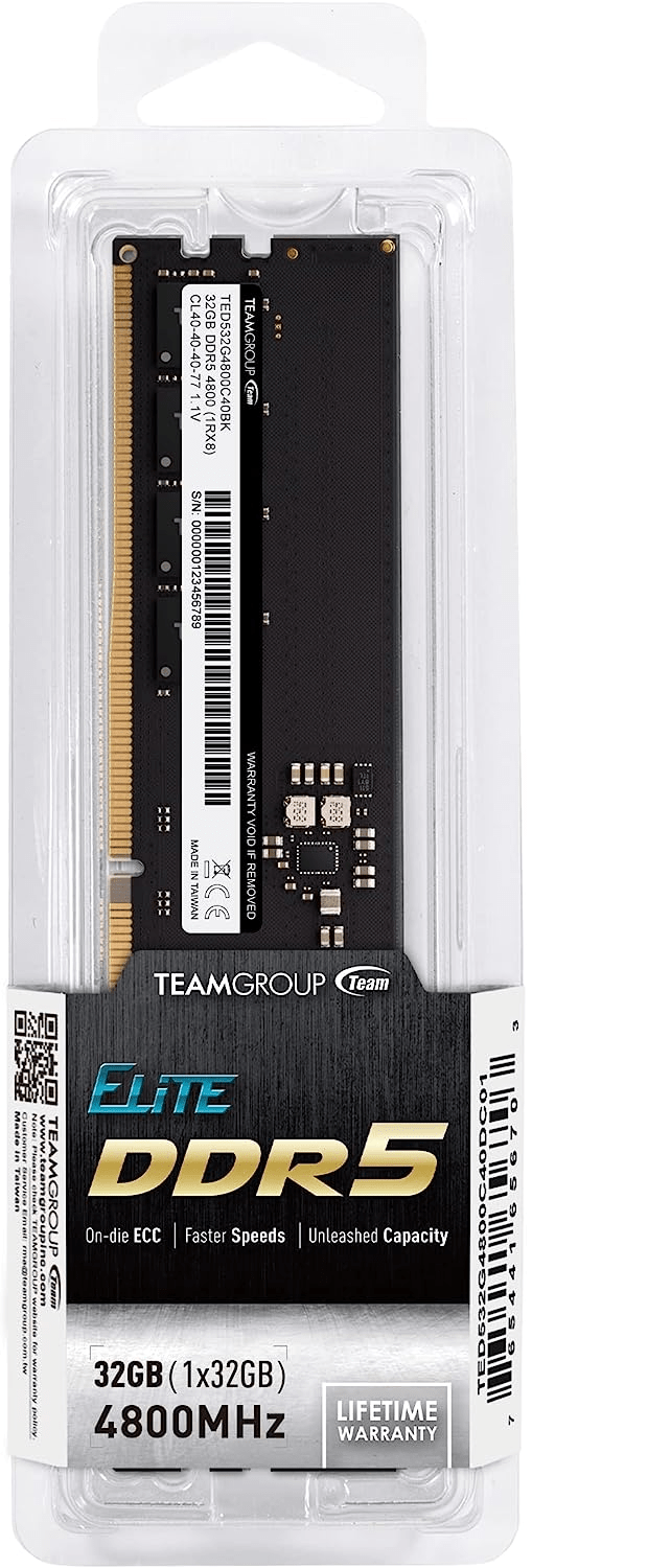 Оперативная память 32GB 4800MHz DDR5 Team Group ELITE PC5-38400 CL-40 TED532G4800C4001